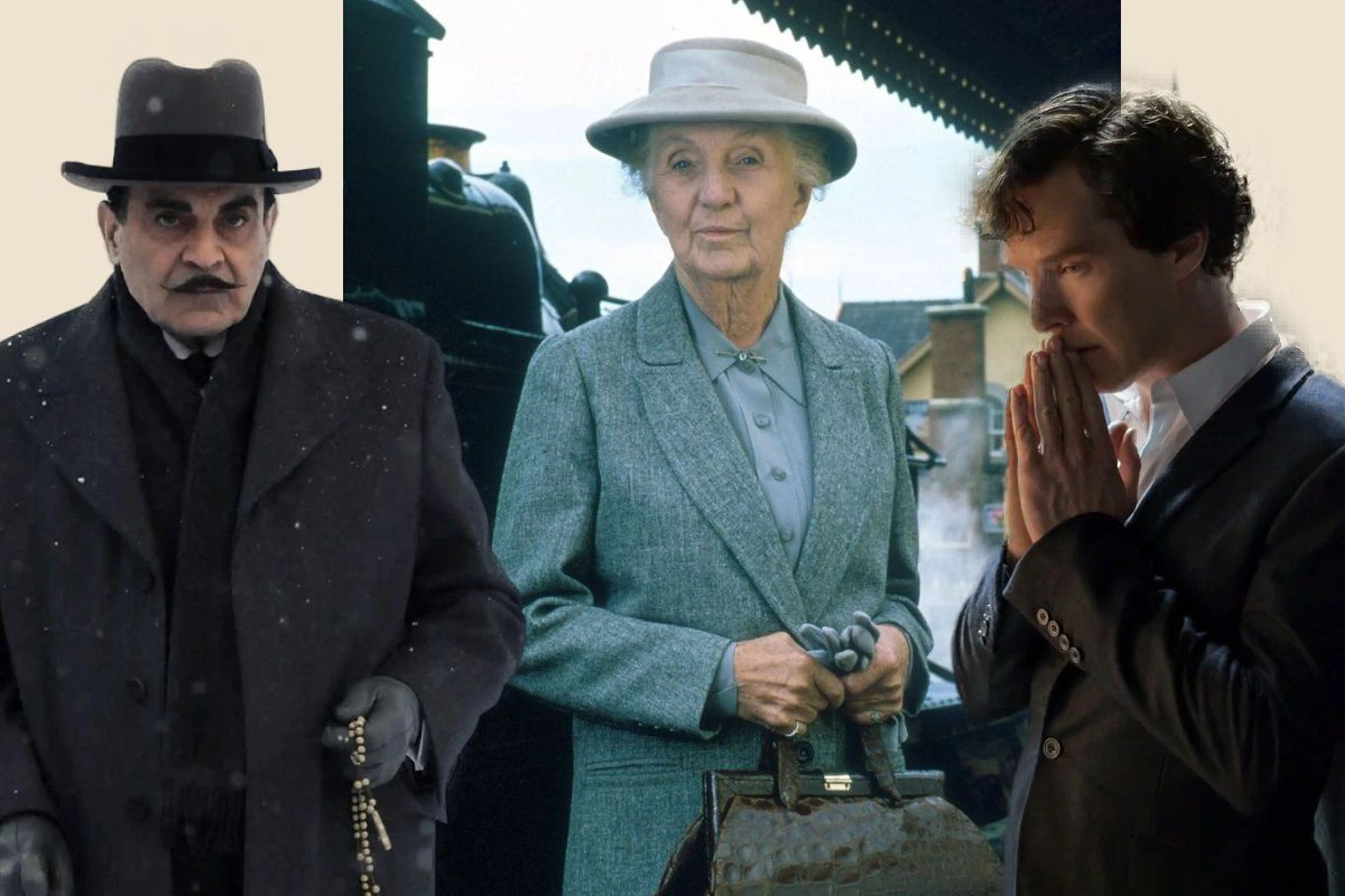 Коллаж: Кадры из сериалов “Пуаро”, “Шерлок”, miss-marple.pp.ua&nbsp;