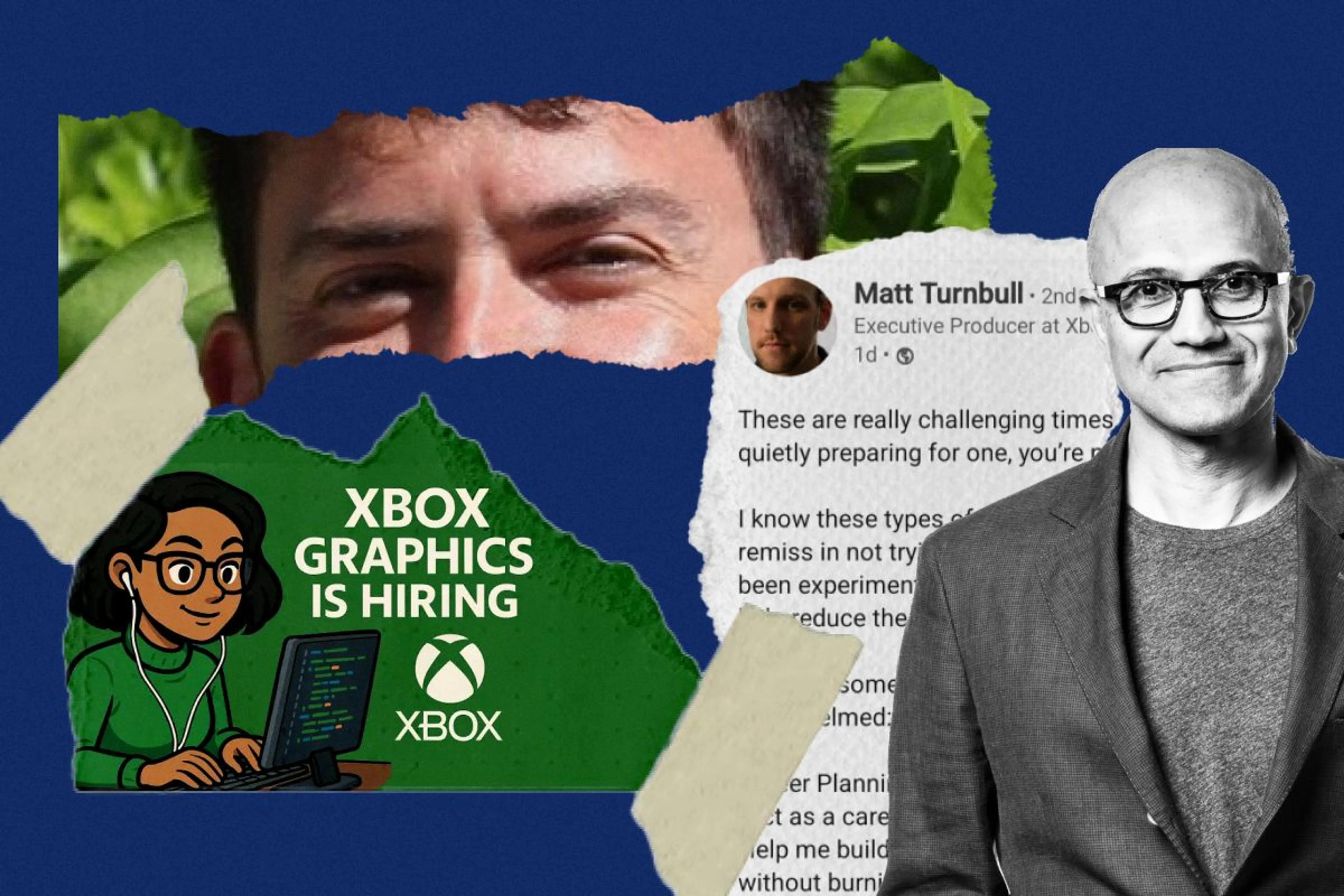Коллаж: X / mikematsel, Microsoft, Linkedin / Matt Turnbull
